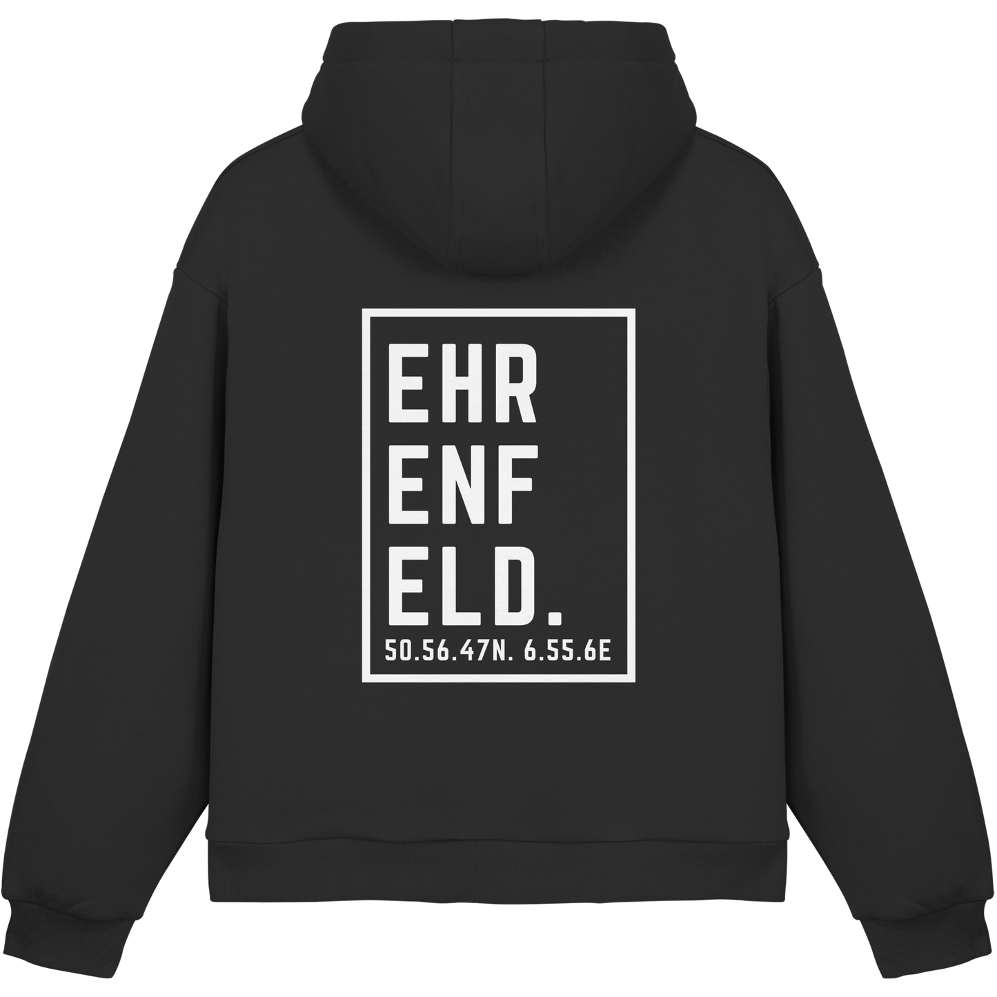Ehrenfeld Koordinaten (großer Druck auf dem Rücken) - Fluffy Boxcut Hoodie