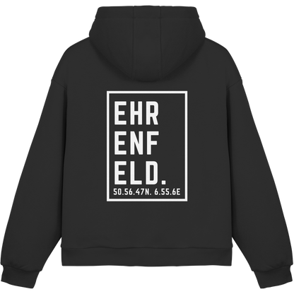 Ehrenfeld Koordinaten (großer Druck auf dem Rücken) - Fluffy Boxcut Hoodie
