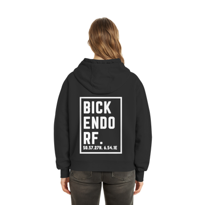 Bickendorf Koordinaten (großer Druck auf dem Rücken) - Fluffy Boxcut Hoodie