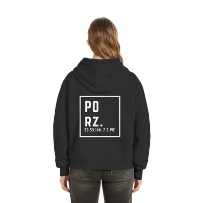 Porz Koordinaten (großer Druck Rücken) - Fluffy Boxcut Hoodie