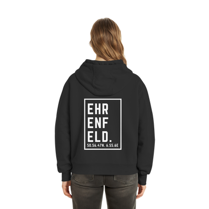 Ehrenfeld Koordinaten (großer Druck auf dem Rücken) - Fluffy Boxcut Hoodie