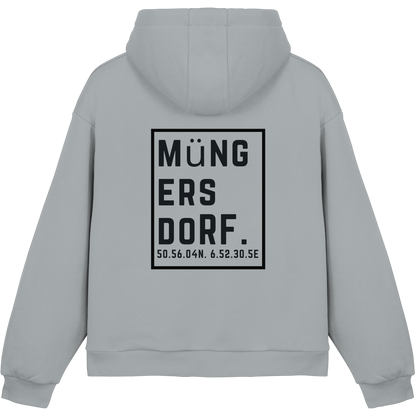 Müngersdorf Koordinaten (großer Druck auf dem Rücken) - Fluffy Boxcut Hoodie