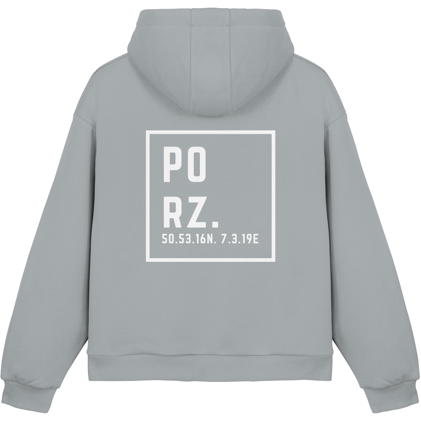 Porz Koordinaten (großer Druck Rücken) - Fluffy Boxcut Hoodie