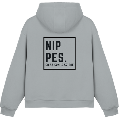 Nippes Koordinaten (großer Druck auf dem Rücken) - Fluffy Boxcut Hoodie