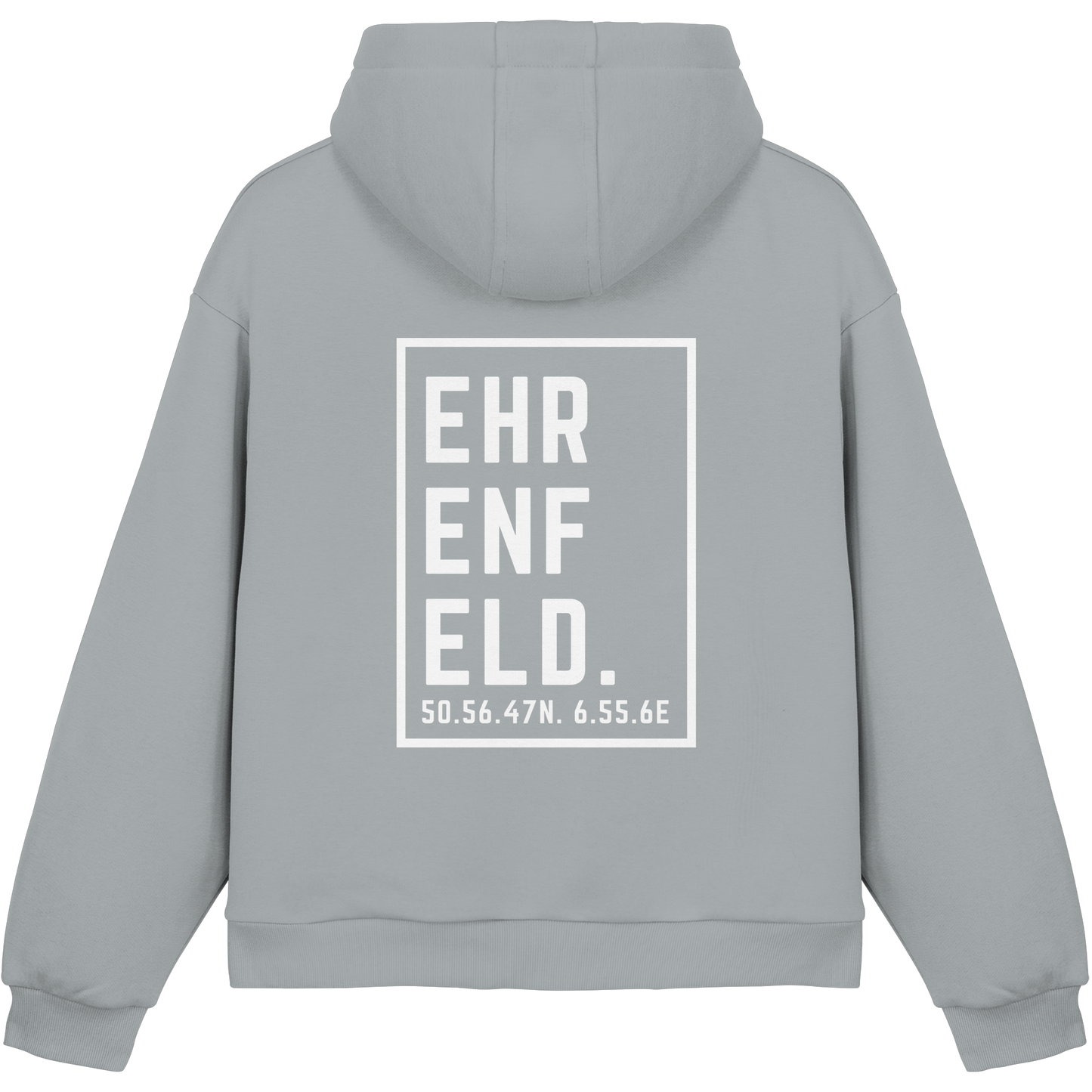 Ehrenfeld Koordinaten (großer Druck auf dem Rücken) - Fluffy Boxcut Hoodie