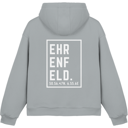 Ehrenfeld Koordinaten (großer Druck auf dem Rücken) - Fluffy Boxcut Hoodie