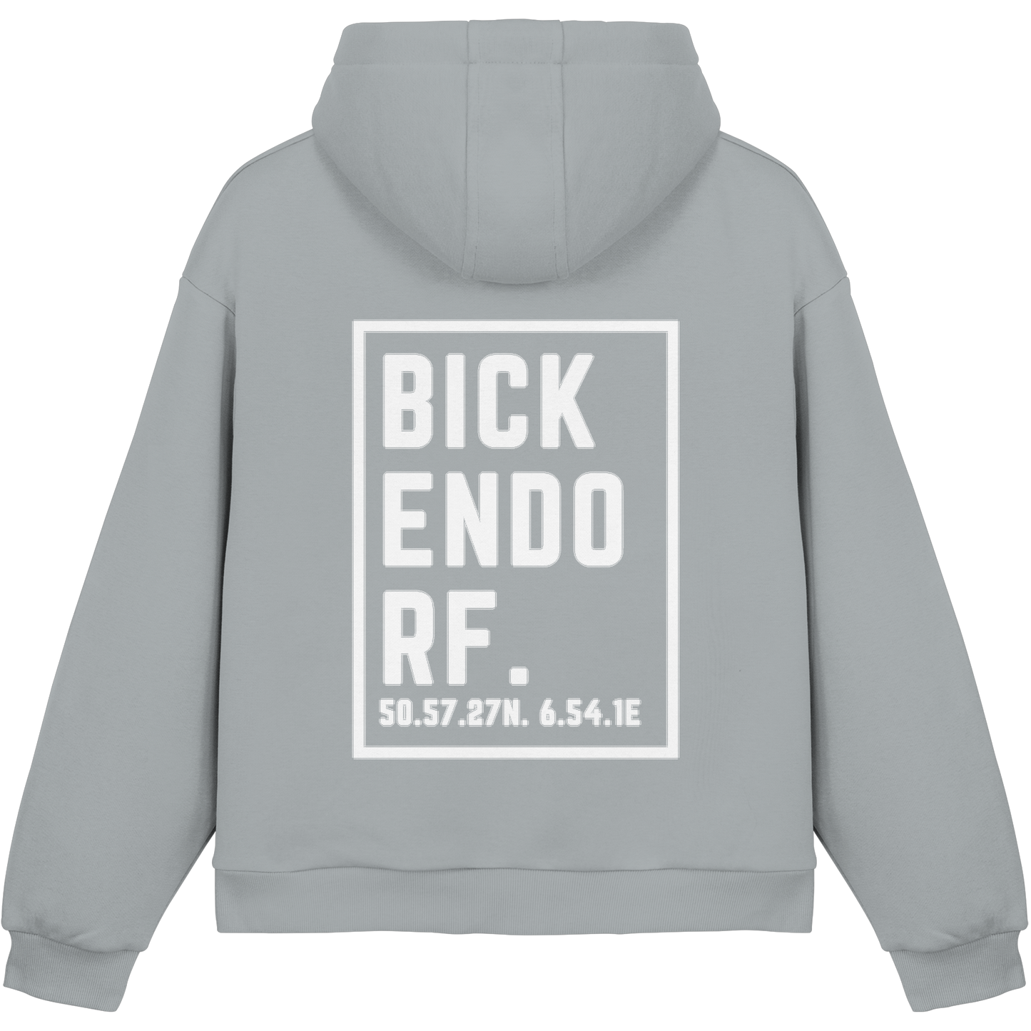 Bickendorf Koordinaten (großer Druck auf dem Rücken) - Fluffy Boxcut Hoodie