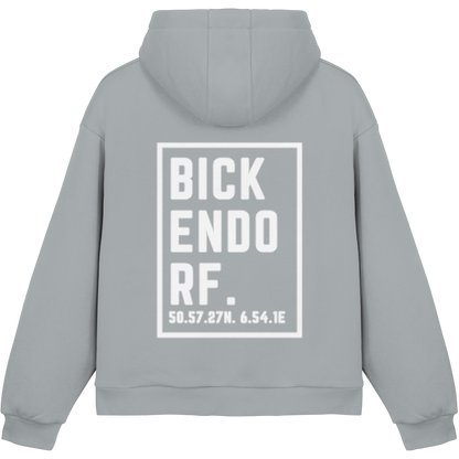 Bickendorf Koordinaten (großer Druck auf dem Rücken) - Fluffy Boxcut Hoodie
