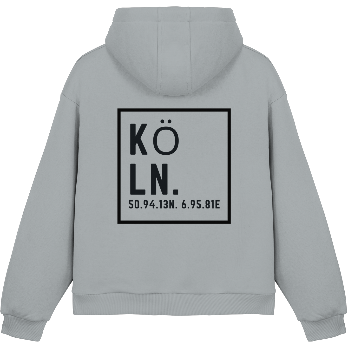 Köln Koordinaten (großer Druck auf dem Rücken) - Fluffy Boxcut Hoodie
