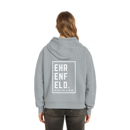 Ehrenfeld Koordinaten (großer Druck auf dem Rücken) - Fluffy Boxcut Hoodie