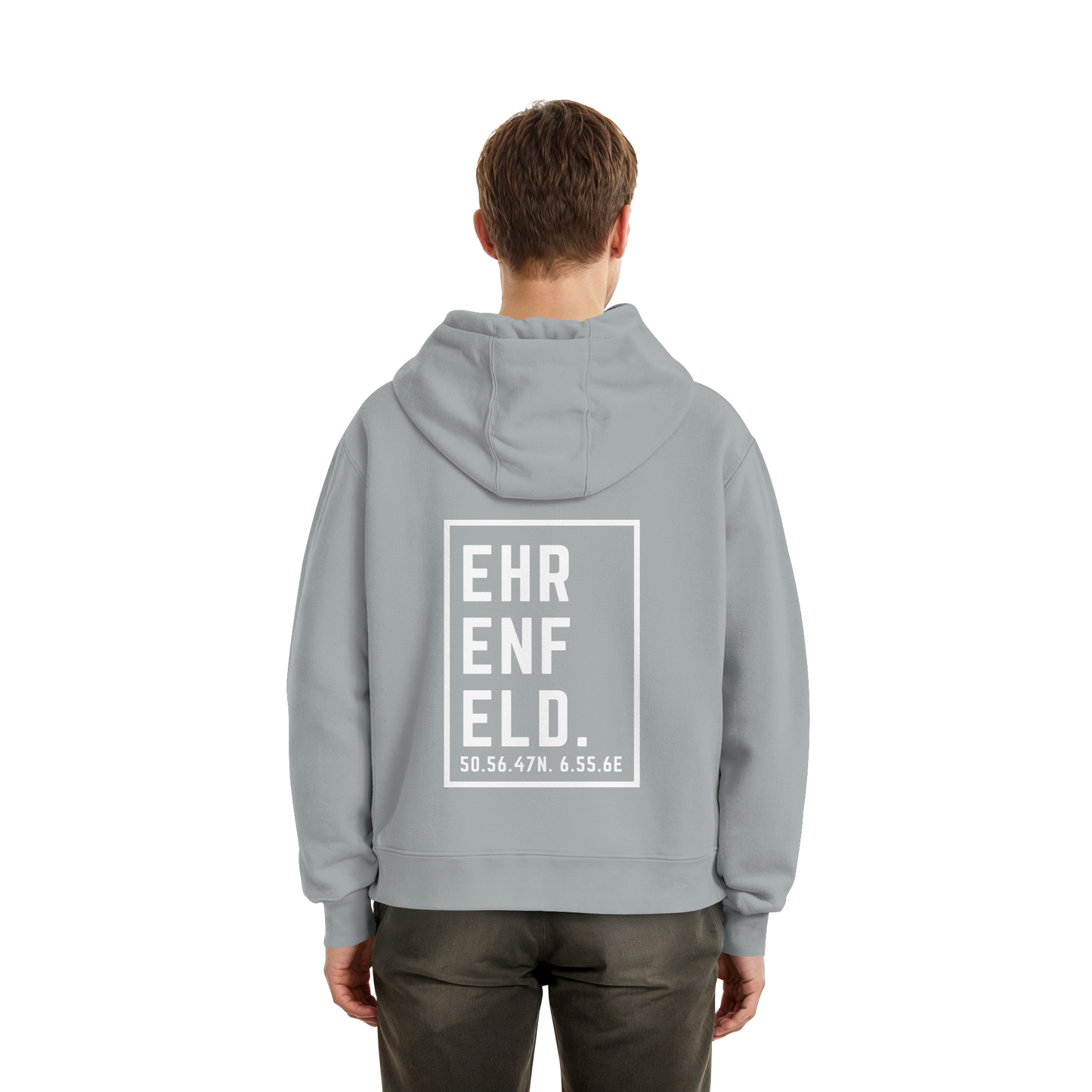 Ehrenfeld Koordinaten (großer Druck auf dem Rücken) - Fluffy Boxcut Hoodie