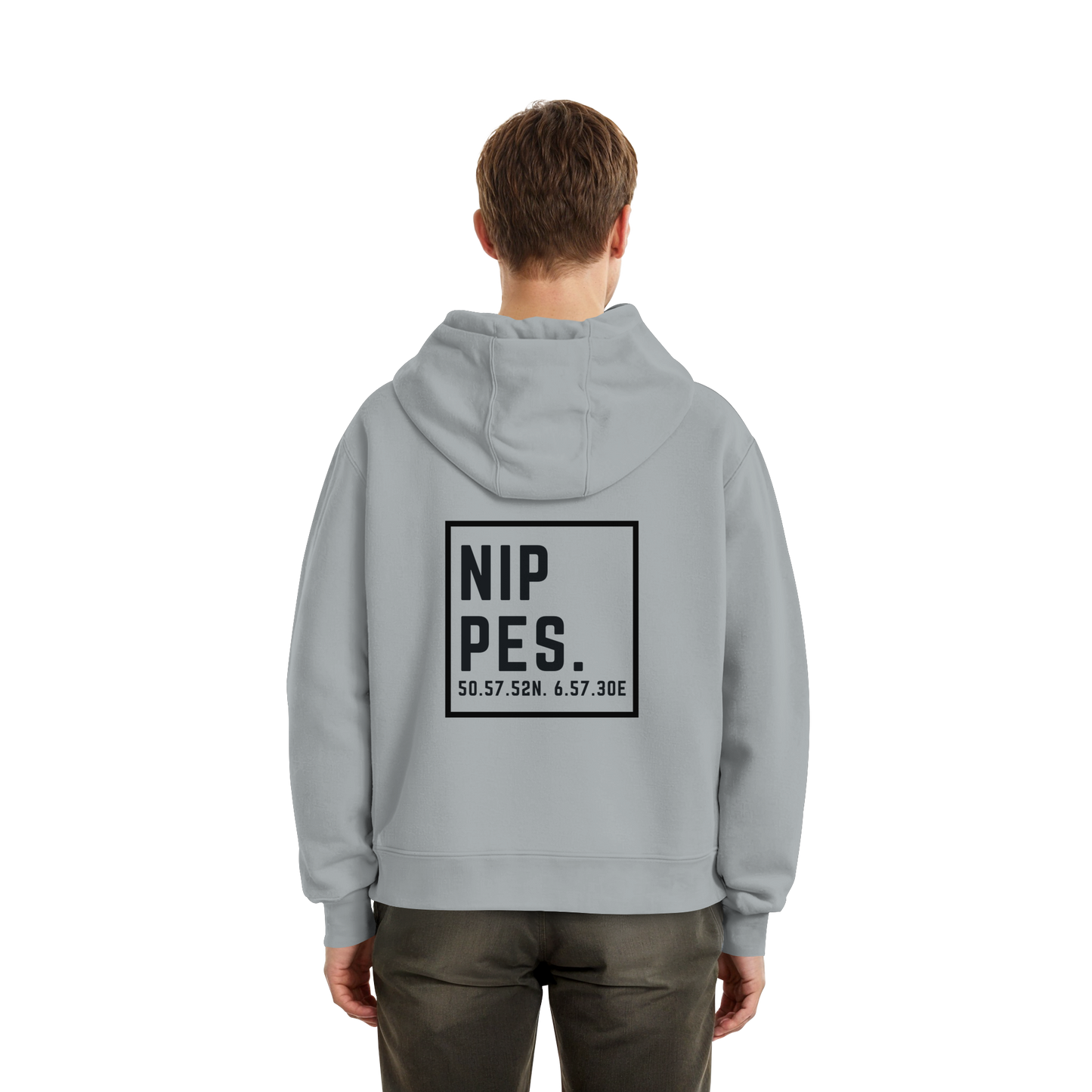 Nippes Koordinaten (großer Druck auf dem Rücken) - Fluffy Boxcut Hoodie