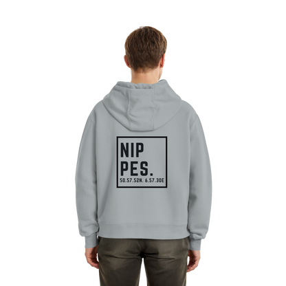 Nippes Koordinaten (großer Druck auf dem Rücken) - Fluffy Boxcut Hoodie