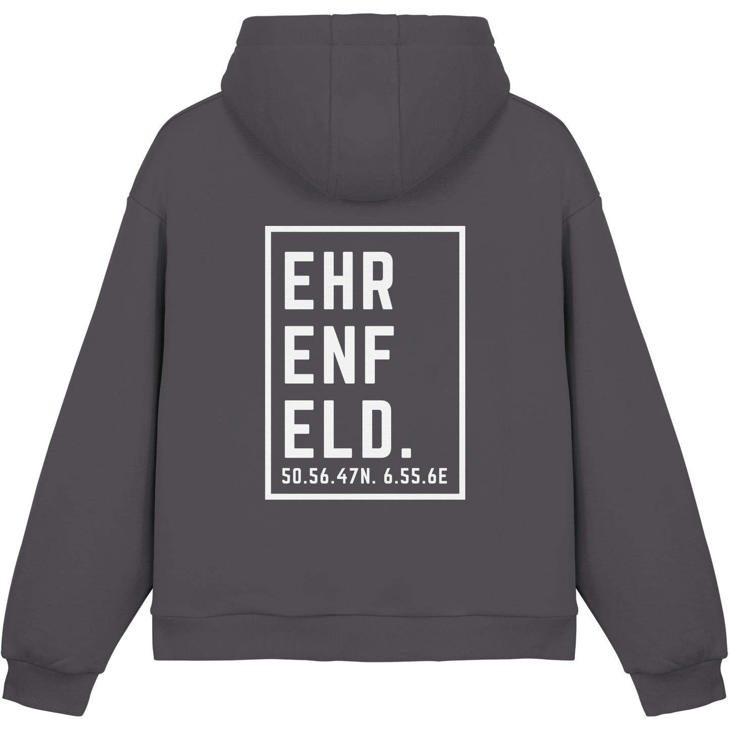 Ehrenfeld Koordinaten (großer Druck auf dem Rücken) - Fluffy Boxcut Hoodie
