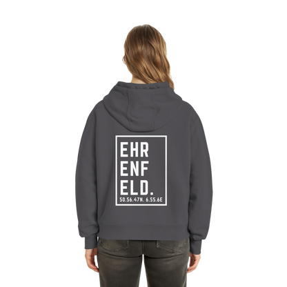 Ehrenfeld Koordinaten (großer Druck auf dem Rücken) - Fluffy Boxcut Hoodie
