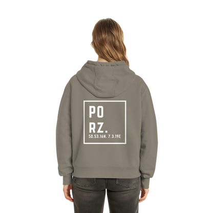 Porz Koordinaten (großer Druck Rücken) - Fluffy Boxcut Hoodie