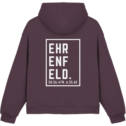 Ehrenfeld Koordinaten (großer Druck auf dem Rücken) - Fluffy Boxcut Hoodie