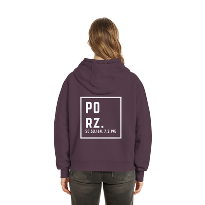 Porz Koordinaten (großer Druck Rücken) - Fluffy Boxcut Hoodie