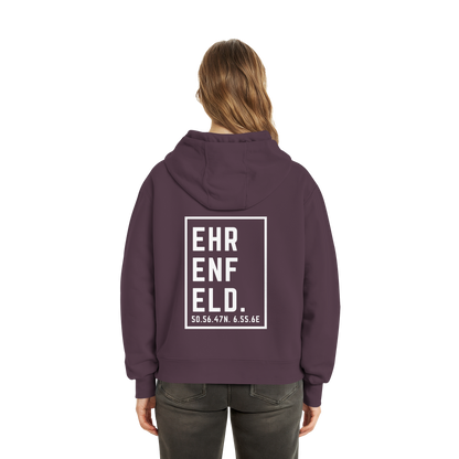 Ehrenfeld Koordinaten (großer Druck auf dem Rücken) - Fluffy Boxcut Hoodie