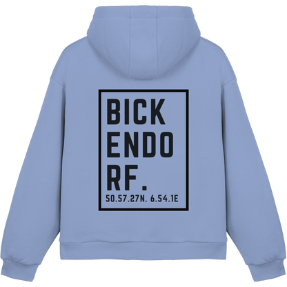 Bickendorf Koordinaten (großer Druck auf dem Rücken) - Fluffy Boxcut Hoodie