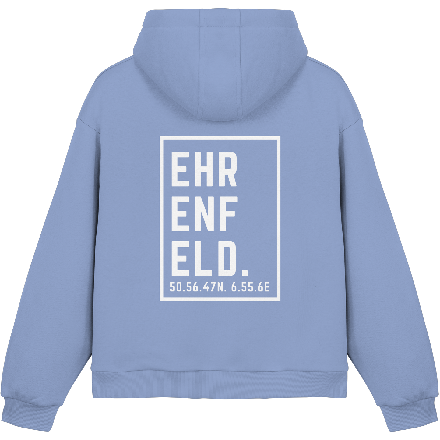Ehrenfeld Koordinaten (großer Druck auf dem Rücken) - Fluffy Boxcut Hoodie