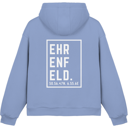 Ehrenfeld Koordinaten (großer Druck auf dem Rücken) - Fluffy Boxcut Hoodie