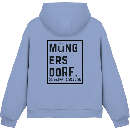 Müngersdorf Koordinaten (großer Druck auf dem Rücken) - Fluffy Boxcut Hoodie