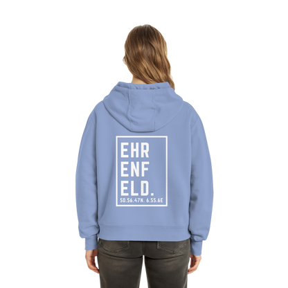 Ehrenfeld Koordinaten (großer Druck auf dem Rücken) - Fluffy Boxcut Hoodie