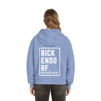 Bickendorf Koordinaten (großer Druck auf dem Rücken) - Fluffy Boxcut Hoodie
