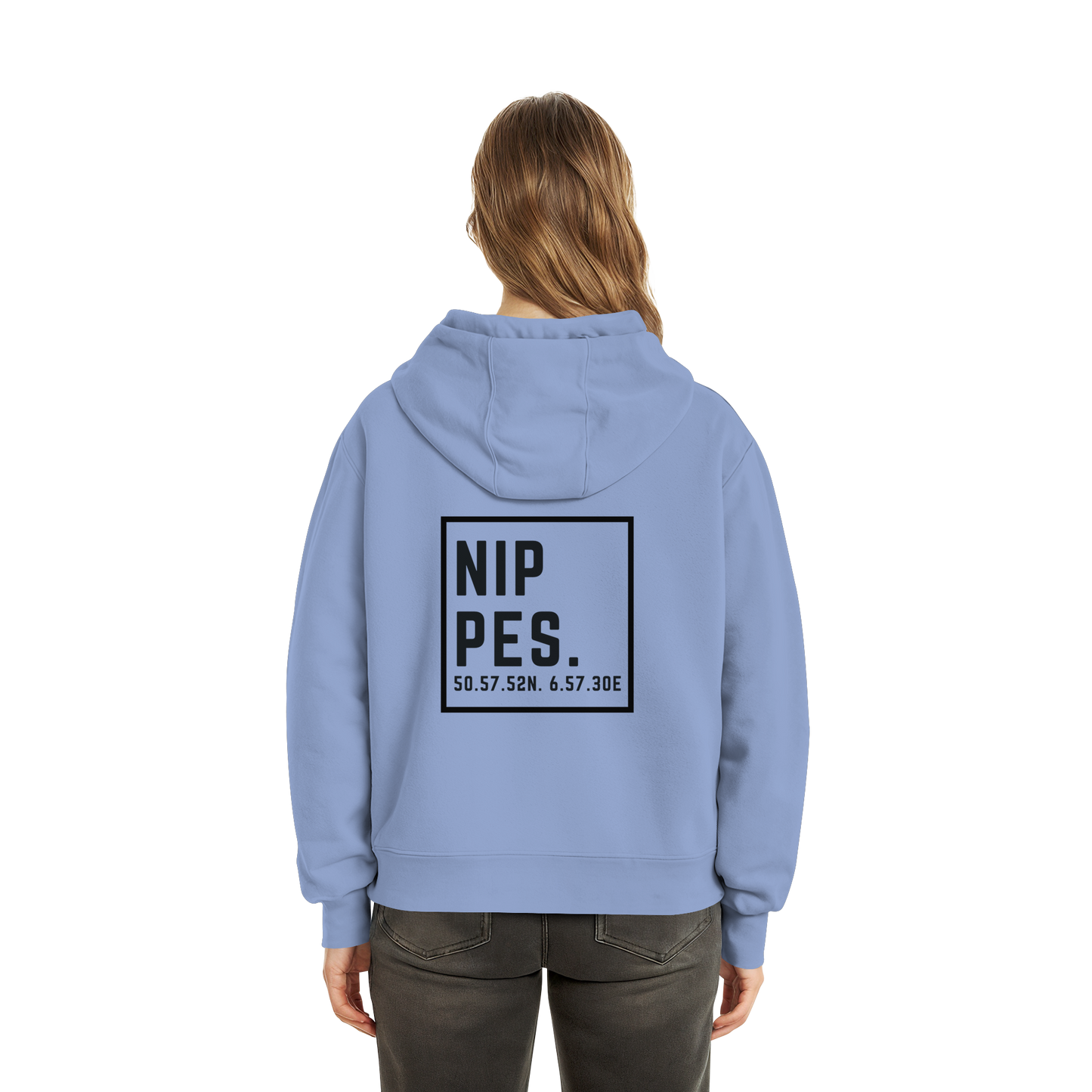 Nippes Koordinaten (großer Druck auf dem Rücken) - Fluffy Boxcut Hoodie