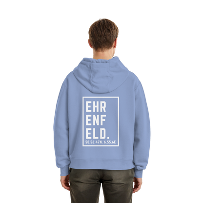 Ehrenfeld Koordinaten (großer Druck auf dem Rücken) - Fluffy Boxcut Hoodie