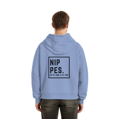 Nippes Koordinaten (großer Druck auf dem Rücken) - Fluffy Boxcut Hoodie