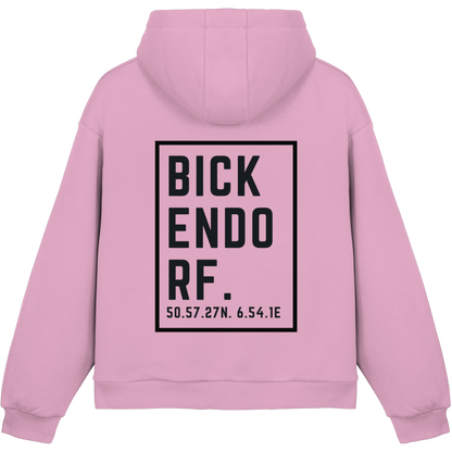 Bickendorf Koordinaten (großer Druck auf dem Rücken) - Fluffy Boxcut Hoodie