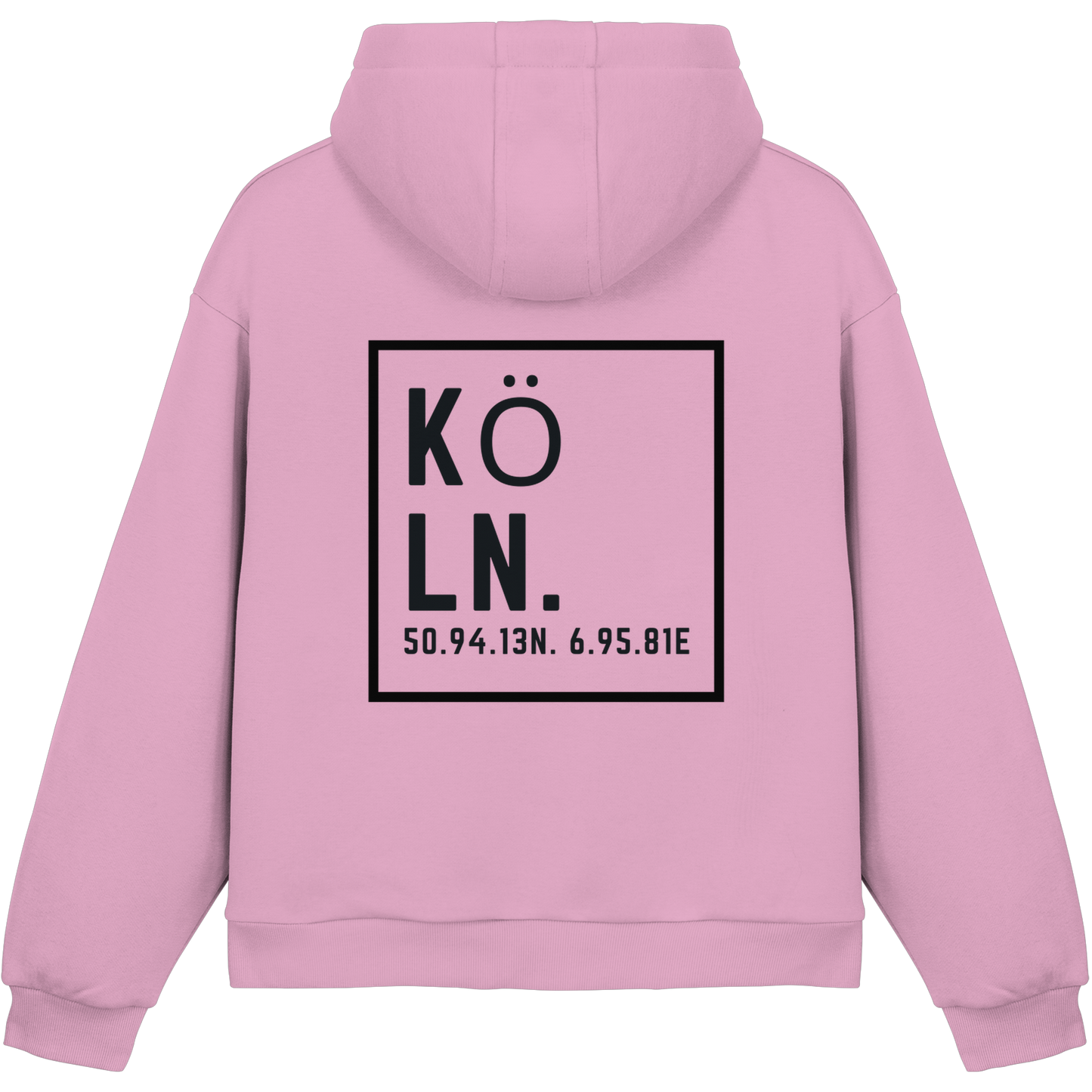 Köln Koordinaten (großer Druck auf dem Rücken) - Fluffy Boxcut Hoodie