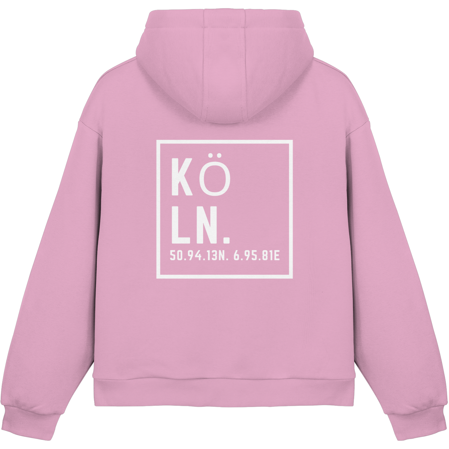 Köln Koordinaten (großer Druck auf dem Rücken) - Fluffy Boxcut Hoodie
