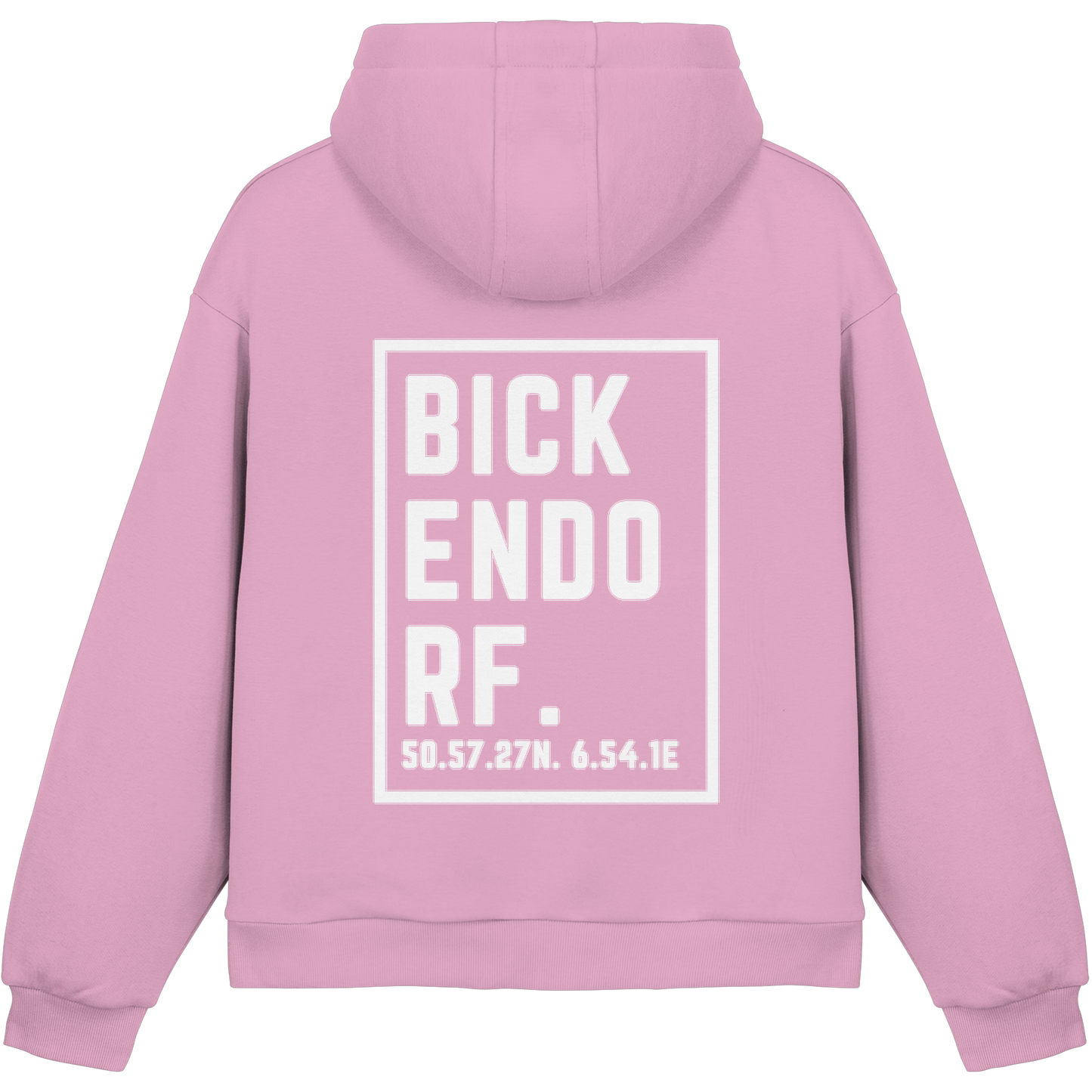Bickendorf Koordinaten (großer Druck auf dem Rücken) - Fluffy Boxcut Hoodie