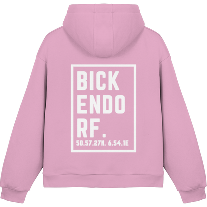 Bickendorf Koordinaten (großer Druck auf dem Rücken) - Fluffy Boxcut Hoodie