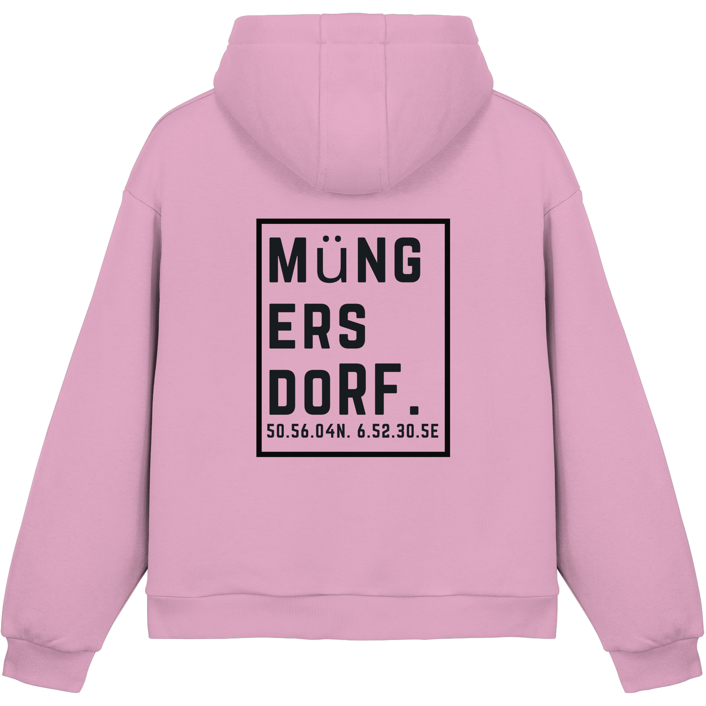 Müngersdorf Koordinaten (großer Druck auf dem Rücken) - Fluffy Boxcut Hoodie