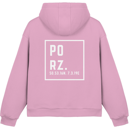 Porz Koordinaten (großer Druck Rücken) - Fluffy Boxcut Hoodie