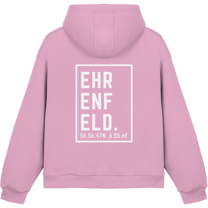 Ehrenfeld Koordinaten (großer Druck auf dem Rücken) - Fluffy Boxcut Hoodie