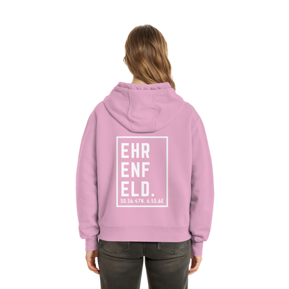 Ehrenfeld Koordinaten (großer Druck auf dem Rücken) - Fluffy Boxcut Hoodie