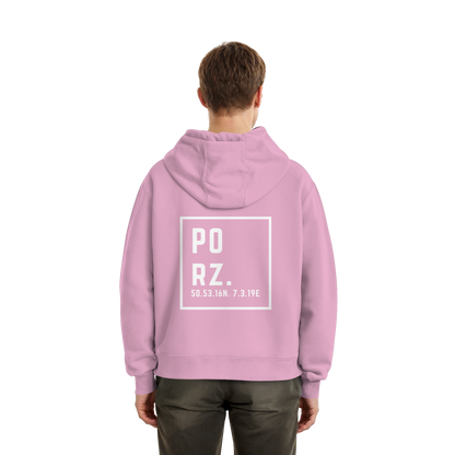 Porz Koordinaten (großer Druck Rücken) - Fluffy Boxcut Hoodie