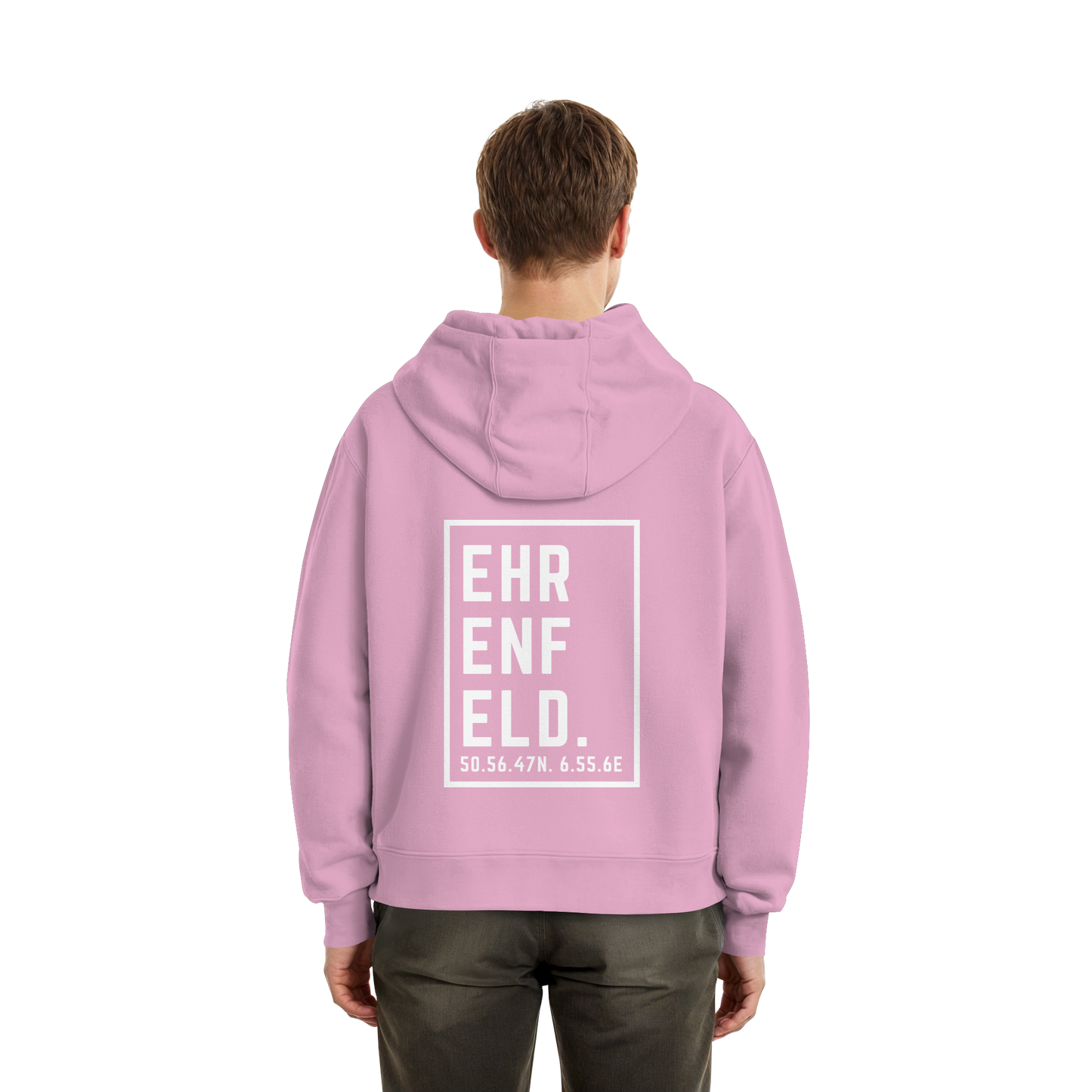 Ehrenfeld Koordinaten (großer Druck auf dem Rücken) - Fluffy Boxcut Hoodie
