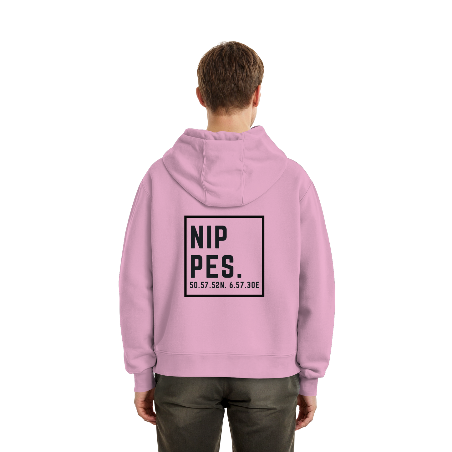 Nippes Koordinaten (großer Druck auf dem Rücken) - Fluffy Boxcut Hoodie
