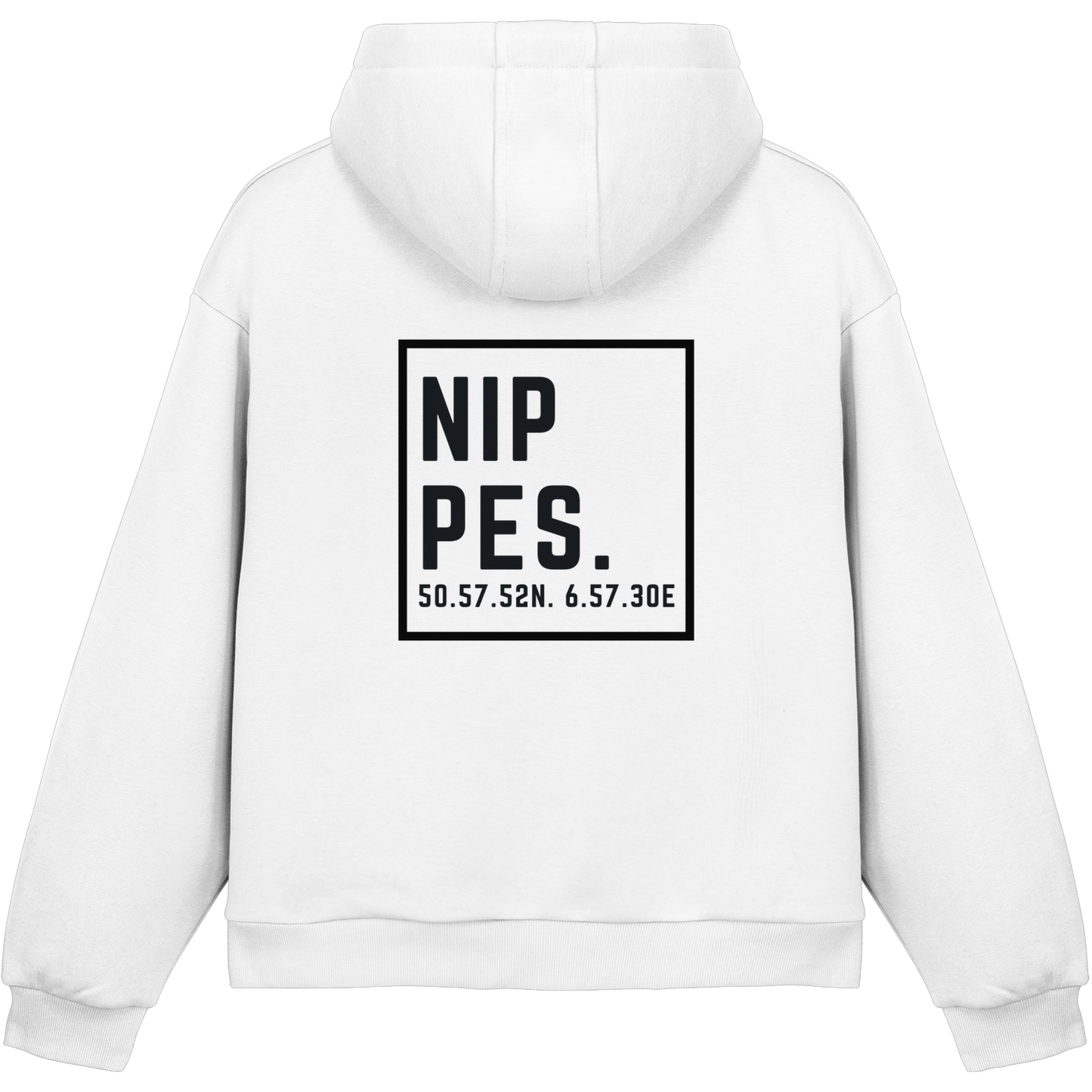 Nippes Koordinaten (großer Druck auf dem Rücken) - Fluffy Boxcut Hoodie
