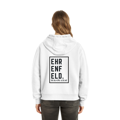 Ehrenfeld Koordinaten (großer Druck auf dem Rücken) - Fluffy Boxcut Hoodie