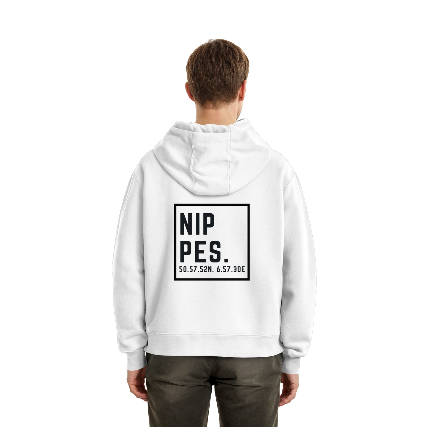 Nippes Koordinaten (großer Druck auf dem Rücken) - Fluffy Boxcut Hoodie