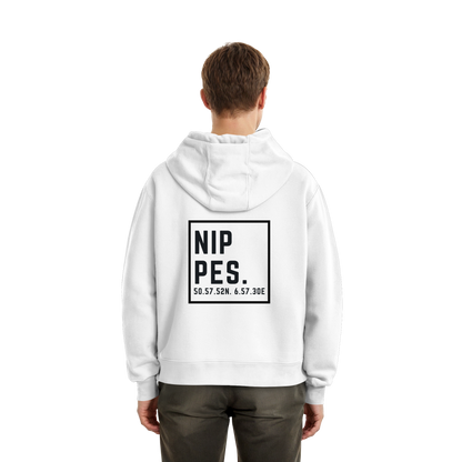 Nippes Koordinaten (großer Druck auf dem Rücken) - Fluffy Boxcut Hoodie