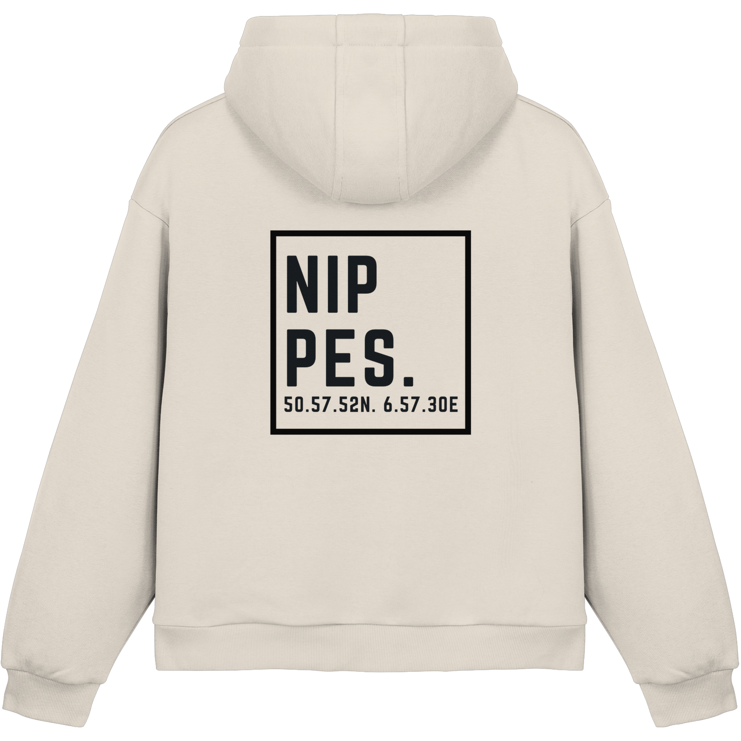 Nippes Koordinaten (großer Druck auf dem Rücken) - Fluffy Boxcut Hoodie