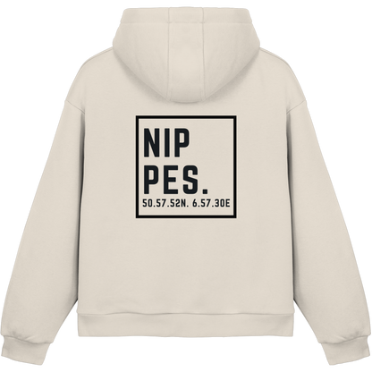Nippes Koordinaten (großer Druck auf dem Rücken) - Fluffy Boxcut Hoodie